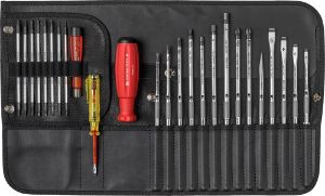 Afbeeldingen van PB Swiss Tools AG SwissGrip schroevendraaierset met wisselklingen in compact, kunstleren roletui 31dlg