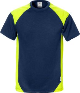 Afbeeldingen van Fristads t-shirt 122396 marineblauw/fluor geel