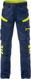 Afbeeldingen van Fristads broek 129482 marineblauw/fluor geel