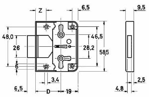 Afbeeldingen van JuNie® Meubelslot opleg 0760 35mm