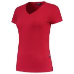 Afbeeldingen van TRICORP CASUAL T-Shirt V Hals Fitted Dames 101008 Rood L