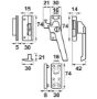 Afbeeldingen van AXA Veiligheids raamsluiting 3319 incl. cilinder, inclusief inbouw sluitkom, rechts, buitendraaiend, skg*, f2