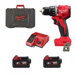 Afbeeldingen van Milwaukee M18 schroefboormachine M18 BLDDRC-502C met 2x 5.0ah accu en lader