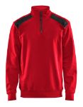 Afbeeldingen van Blåkläder Sweatshirt bi-colour met halve rits 3353  rood/zwart