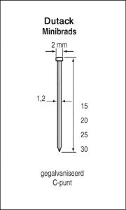 Afbeeldingen van Dutack Fasteners Minibrad SKN12 verzinkt 1,2x15