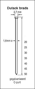 Afbeeldingen van Dutack Fasteners Brad SKN16 rvs 1,6x30