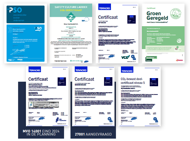 Breur's certificaten