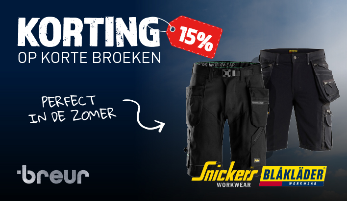 15% Korting op korte Broeken - Perfect in de Zomer, Snickers & Blaklader Workwear