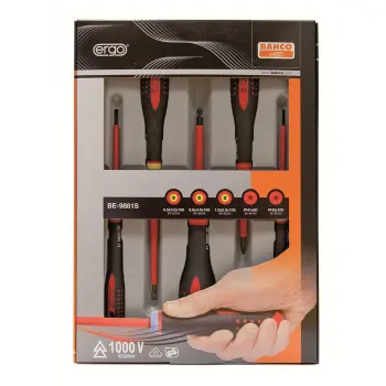 Afbeelding BAHCO ergo schroevendraaierset gleuf/ph vde BE-9881S