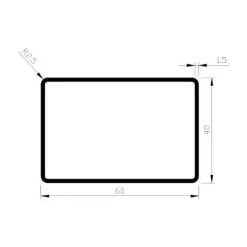Aluminium rei 300cm 60x40x1.5