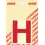 Pickup letter h 80mm rood
