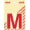 Pickup letter m 80mm rood