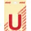 Pickup letter u 80mm rood