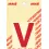 Pickup letter v 80mm rood