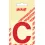 Pickup letter c 60mm rood