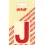 Pickup letter j 60mm rood