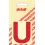 Pickup letter u 60mm rood