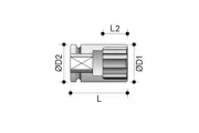 Rami slagmoerdopsleutel    1/2x20mm