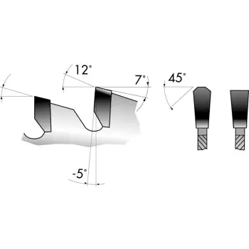 Afbeelding FORUM hw cirkelzaagblad trapeziumvormige platte tand negatief
