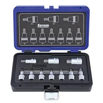 Afbeelding FORUM dopsleutelschroevendraaierset 1/2" tbv binnenzeskant-schroeven, 10 stuks
