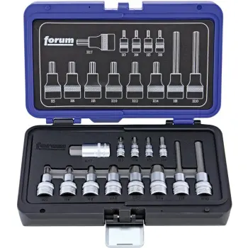 Afbeelding FORUM dopsleutelschroevendraaierset 1/4" en 1/2" voor binnen-zeskantschroeven 13 stuks