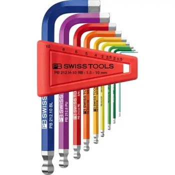 Afbeelding PB Swiss Tools AG rainbow kogelkop set in houder, mm 23 Sechskant mm RB