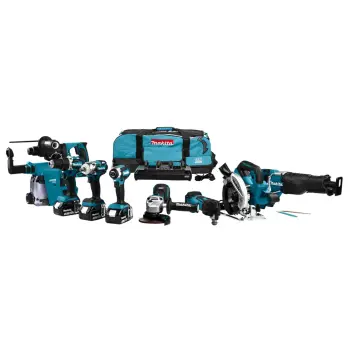 Afbeelding Makita 18 v combiset voor (slag)schroeven, (klop)boren, slijpen, zagen en monteren en met multitool DLX8026TW1