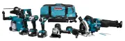 Afbeelding Makita 18 v combiset voor (slag)schroeven, (klop)boren, slijpen, zagen en monteren en met multitool DLX8026TW1