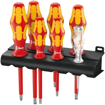 160 i/7 Schroevendraaierset Kraftform Plus Serie 100 + Spanningszoeker + Houder, 7 -delig