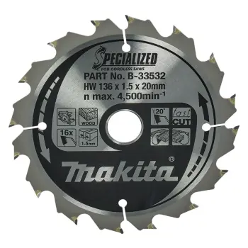 Afbeelding Makita zaagb hout 136x20x1,5 16t 20g B-33532