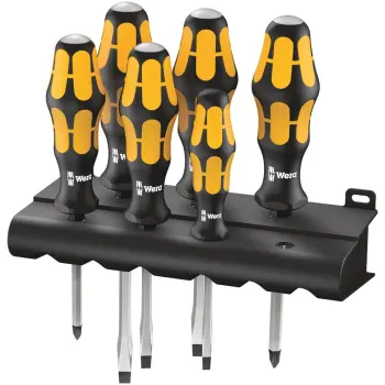 932/6 Schroevendraaierset Kraftform Wera: De Schroefbeitel + Houder, 6 -delig