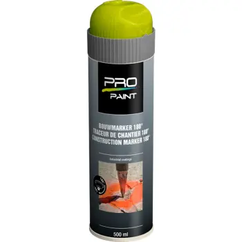 Afbeelding PRO-Paint markeerspray Bouwmarker (180°) Fluor