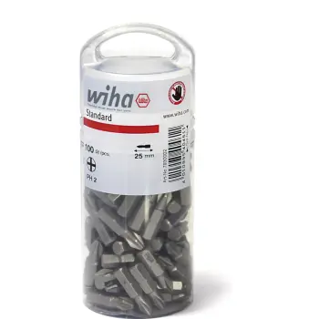 Afbeelding Wiha bit standard 25 mm phillips (ph2) 100-delig 1/4 in grootverpakking 7929ZPH