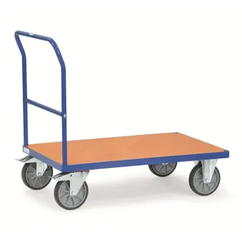 Afbeelding fetra duwbeugelwagen met houten platform