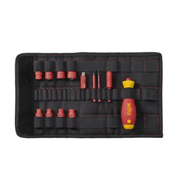 Afbeelding Wiha schroevendraaier-en doppenset 1/4 set slimvario® electric assorti 14-delig incl. opvouwbaar etui 7209N