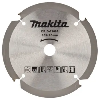 Afbeelding Makita zaagb pcd 165x20x1,8 4t 12g D-72067
