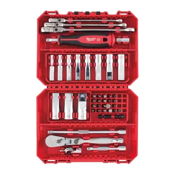 Afbeelding MILWAUKEE® doppenset, ratel en ringratel - steeksleutel flex set 1/4" four flat™ (42-delig)