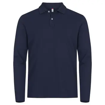 Clique polo lange mouw stretch marine XS