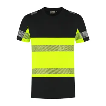 Santino t-shirt Haris zwart/fluor geel S