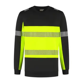 Santino sweater Hudson zwart/fluor geel 5XL