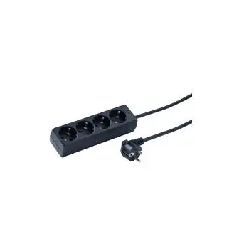 Tafelcontactdoos zwart ra 4-voudig 1.5 meter