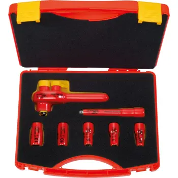 Friedrich 1/4" Dopsleutelset 6-13mm 1000V + Omschakelbare Ratel, 7-delig