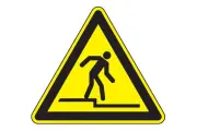 Waarschuwingssticker driehoek 200mm afstapje