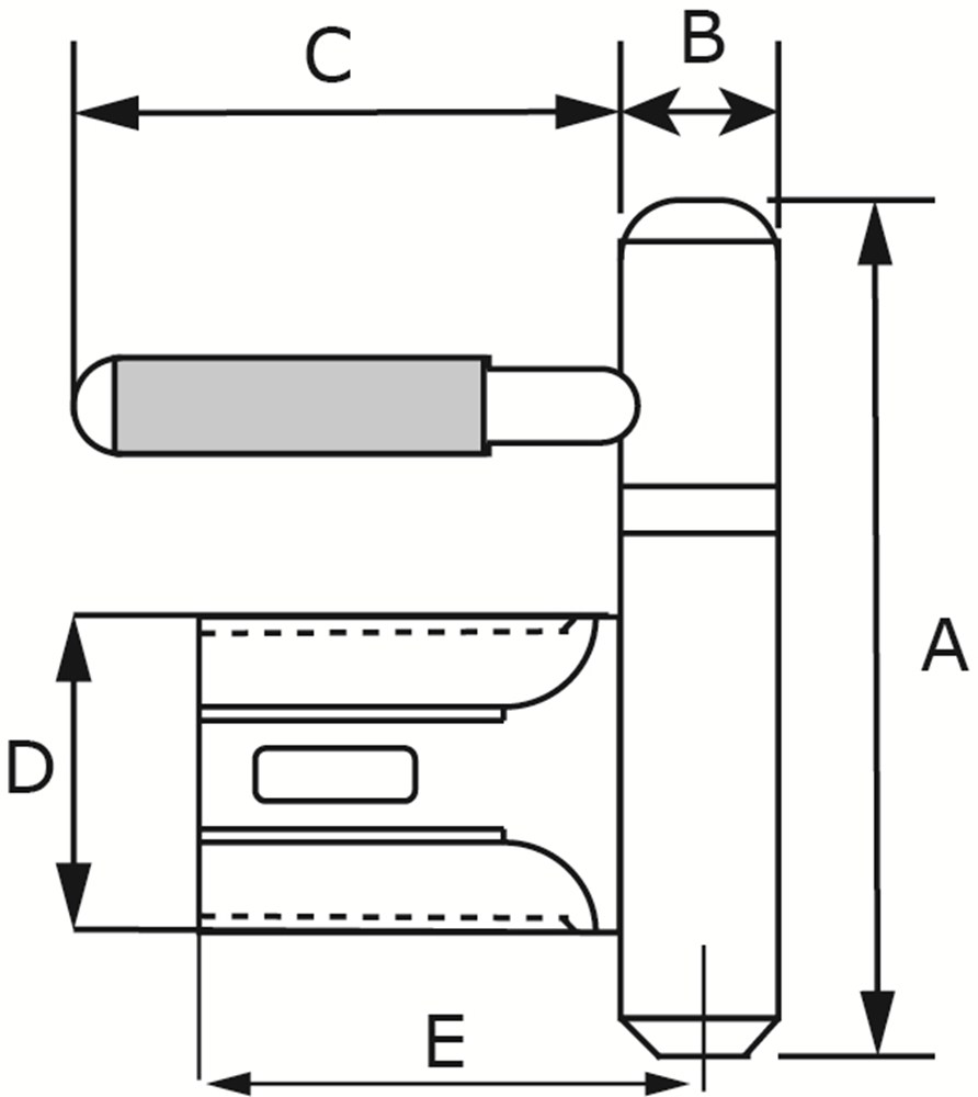 Lijntekening DX inboorpaumelle inmetselkozijn