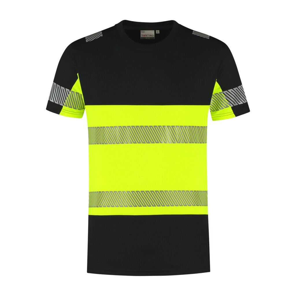 Santino t-shirt Haris zwart/fluor geel 5XL