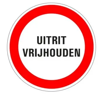 Verkeersbord uitrit vrijhouden 400mm