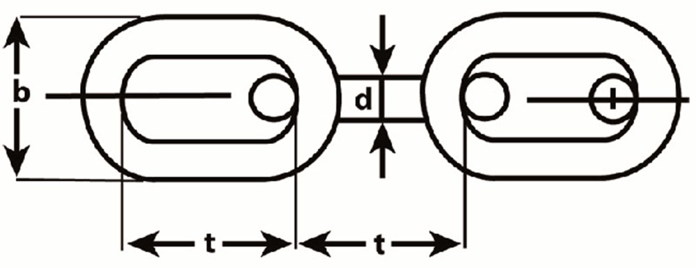 Lijntekening DX voetketting Type 763