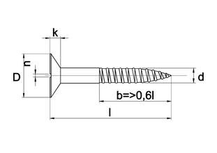 Houtschroef mess/nikk     pk 4.0x30