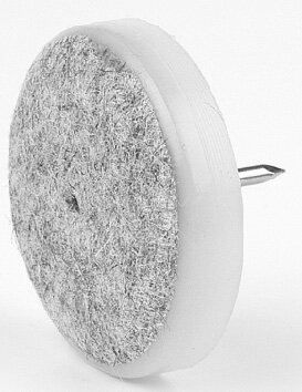 Glijnagel PS Wit 20mm met Vilt Grijs