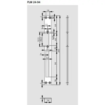 Dorma lange voorplaat flh24-94 rvs